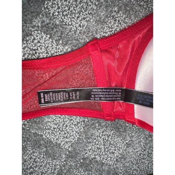 36B Victoria's Secret Bra Very Sexy Padded Push Up Red Satin Valentine's Day - Picture 8 of 8
